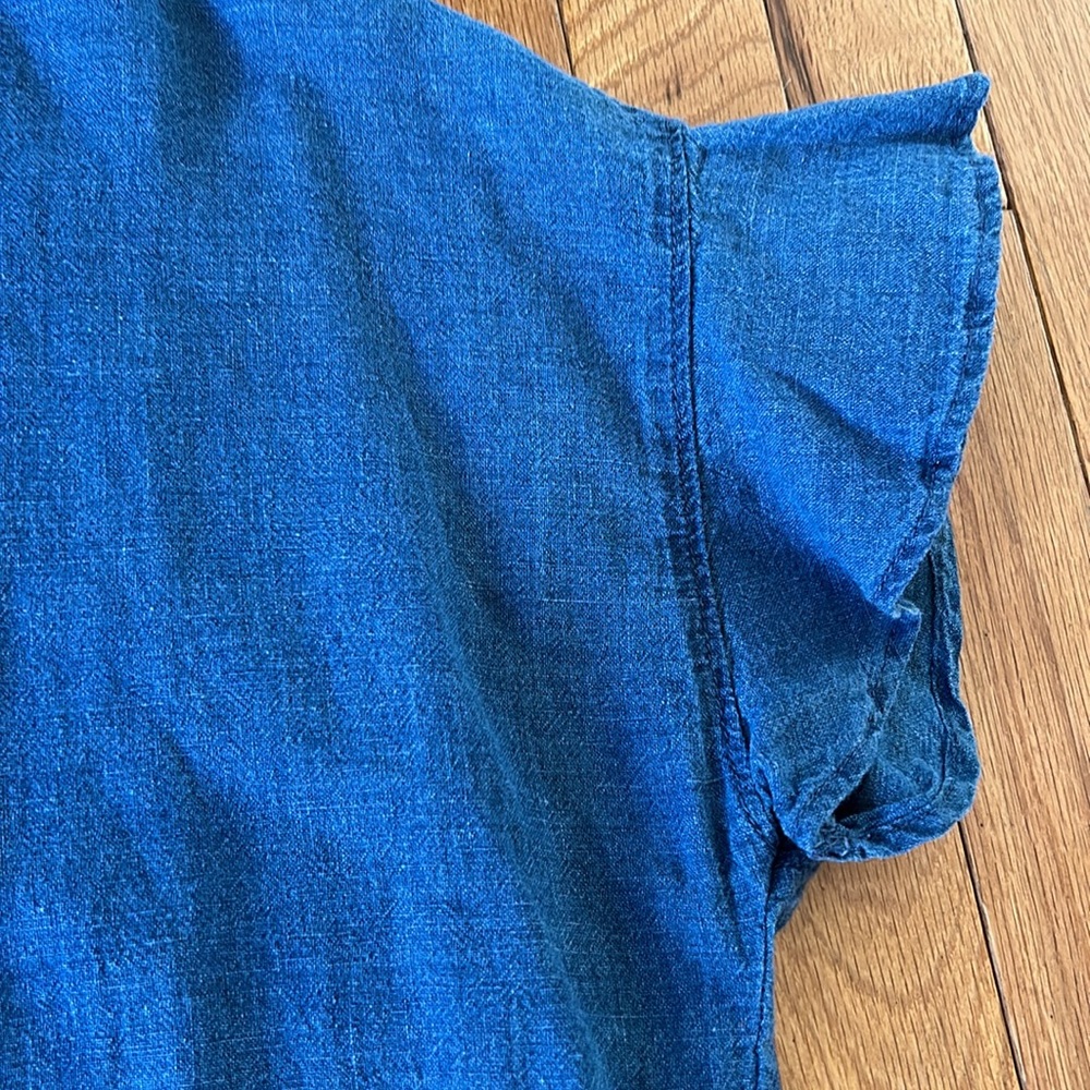 Madewell blue button up top size small - Picture 3 of 5